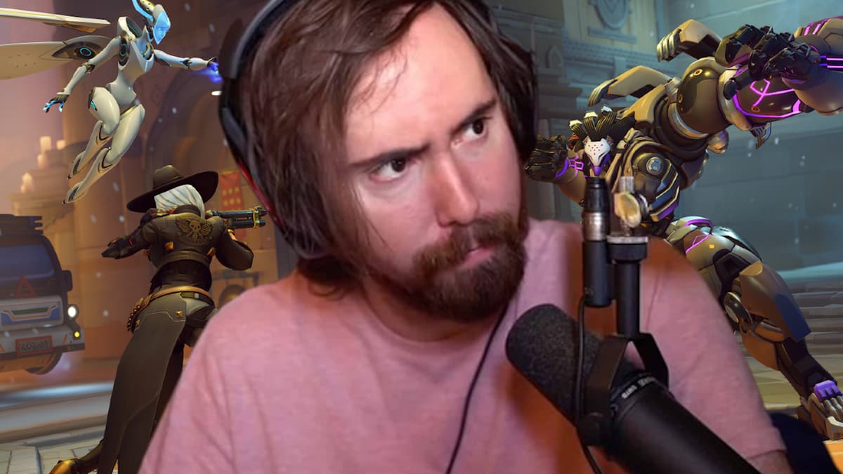 asmongold in front of overwatch 2 heroes