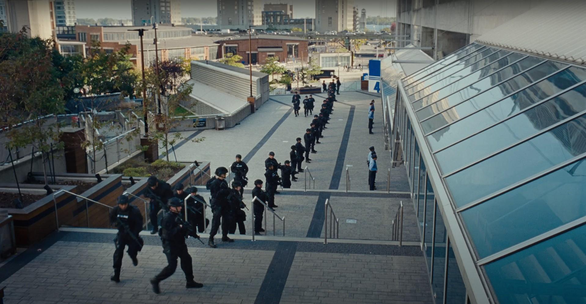 Federal agents posted outside the venue in Trap.