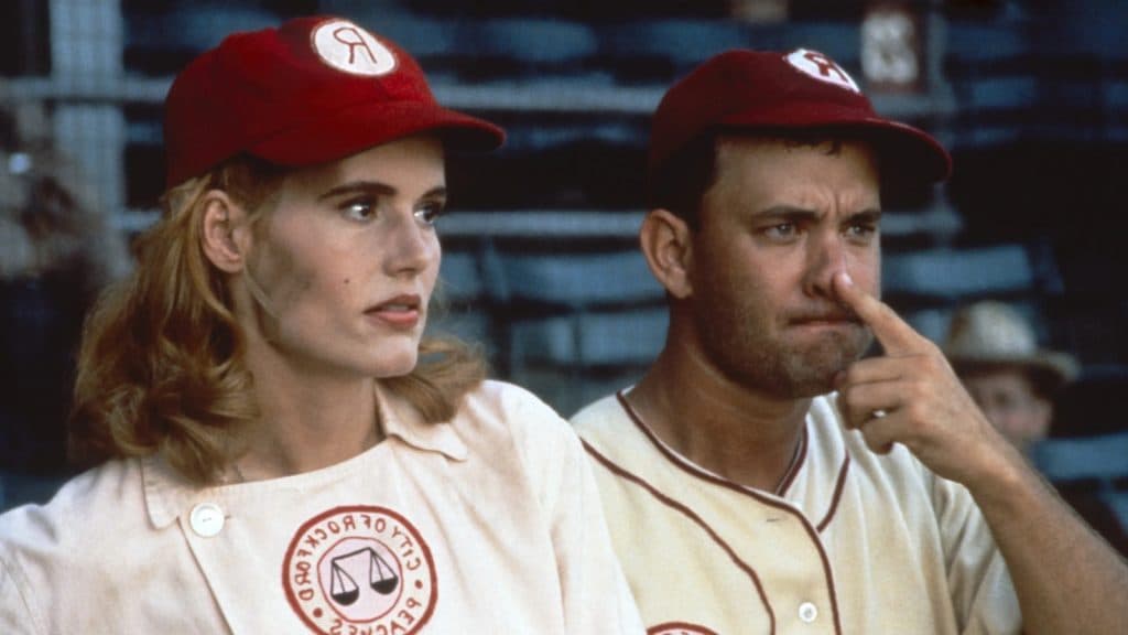 Geena Davis and Tom Hanks in A League of Their Own