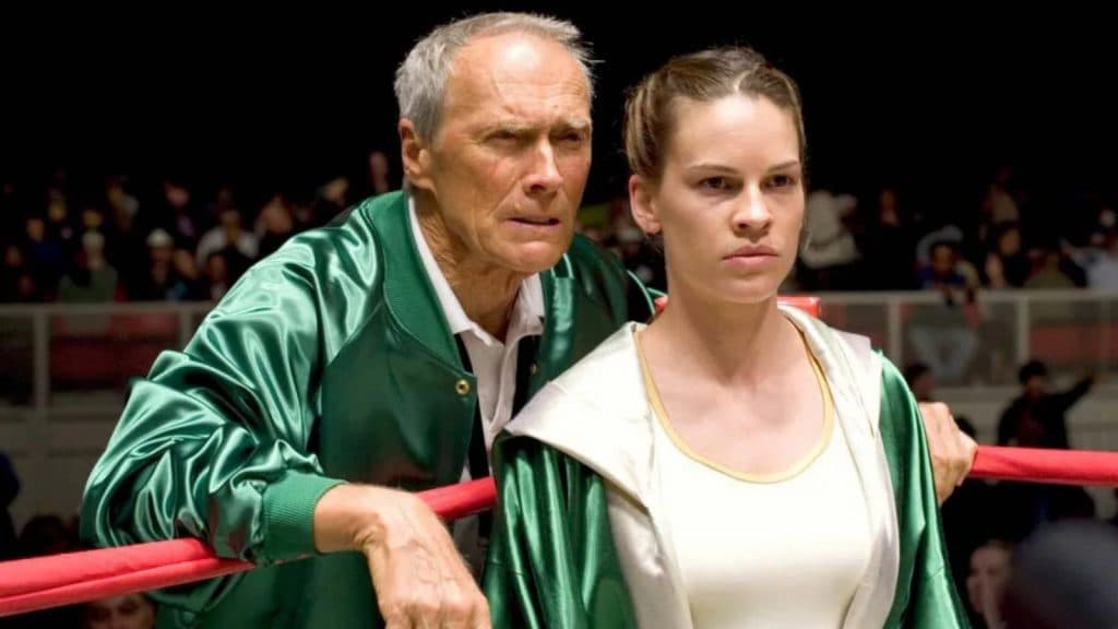 Clint Eastwood and Hilary Swank in Million Dollar Baby