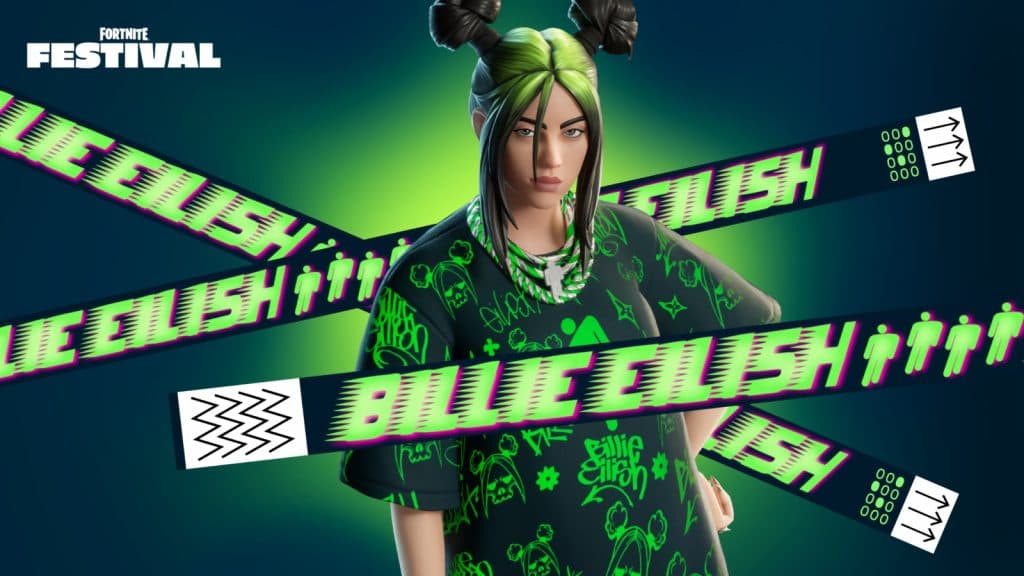 A screenshot featuring Ultra Violet Billie Eilish skin in Fortnite.