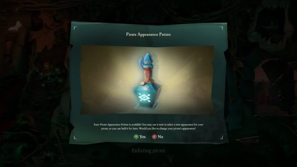 Pirate Appearance Potion in Sea of Thieves