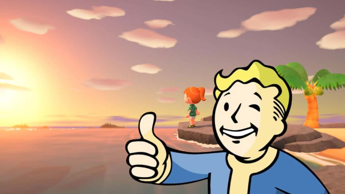 A screenshot featuring Fallout and Animal Crossing.