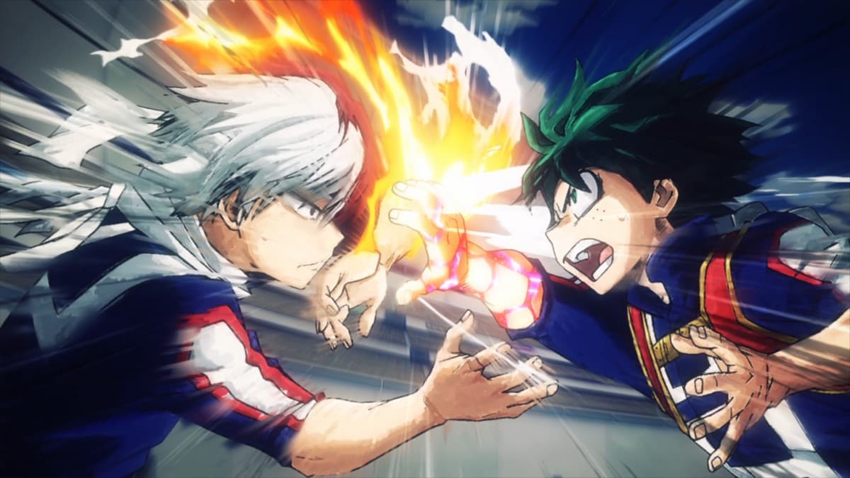 Deku vs. Shoto in My Hero Academia