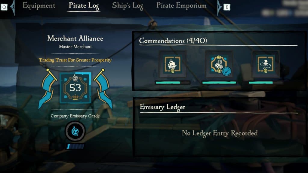 Sea of Thieves Emissary grade