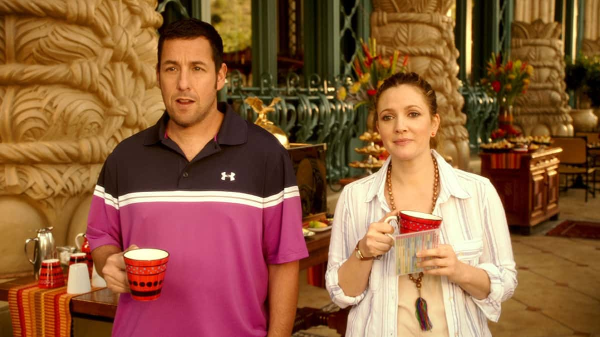 Adam Sandler and Drew Barrymore in Blended movie.