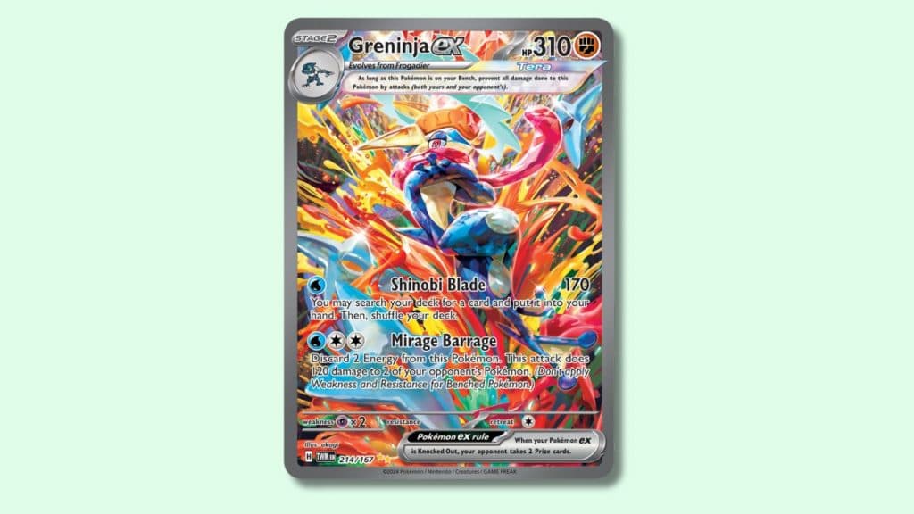 Greninja Pokemon card.