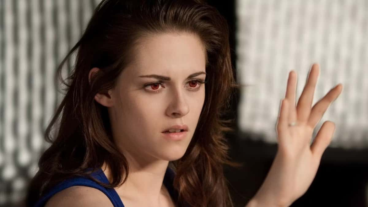 Kristen Stewart in Breaking Dawn as Bella Swan.