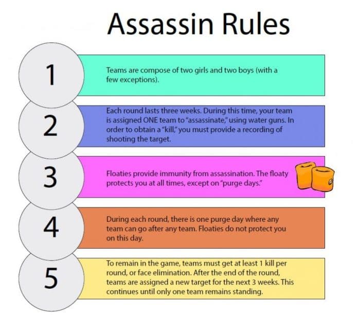 senior assassin game rules