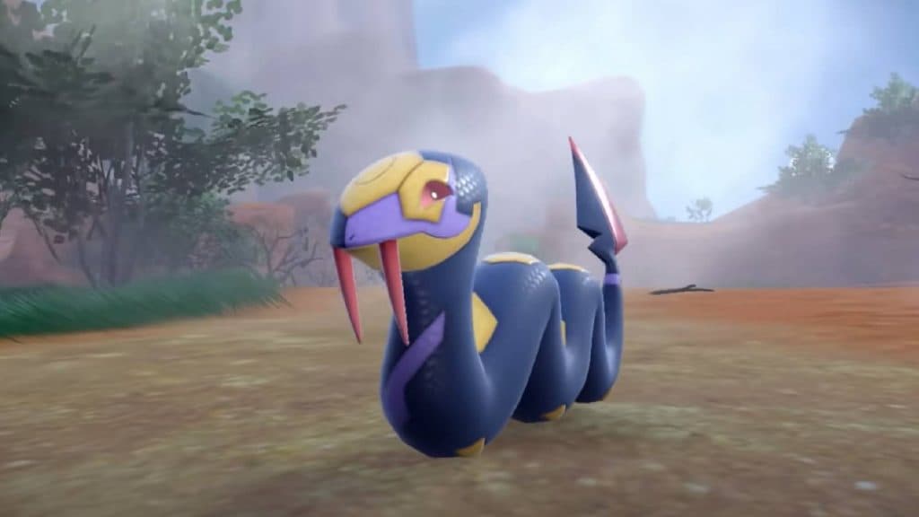 The Pokemon Seviper explores Paldea