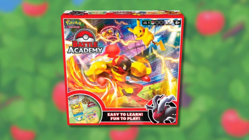 Pokemon TCG Battle Academy with Applin background.