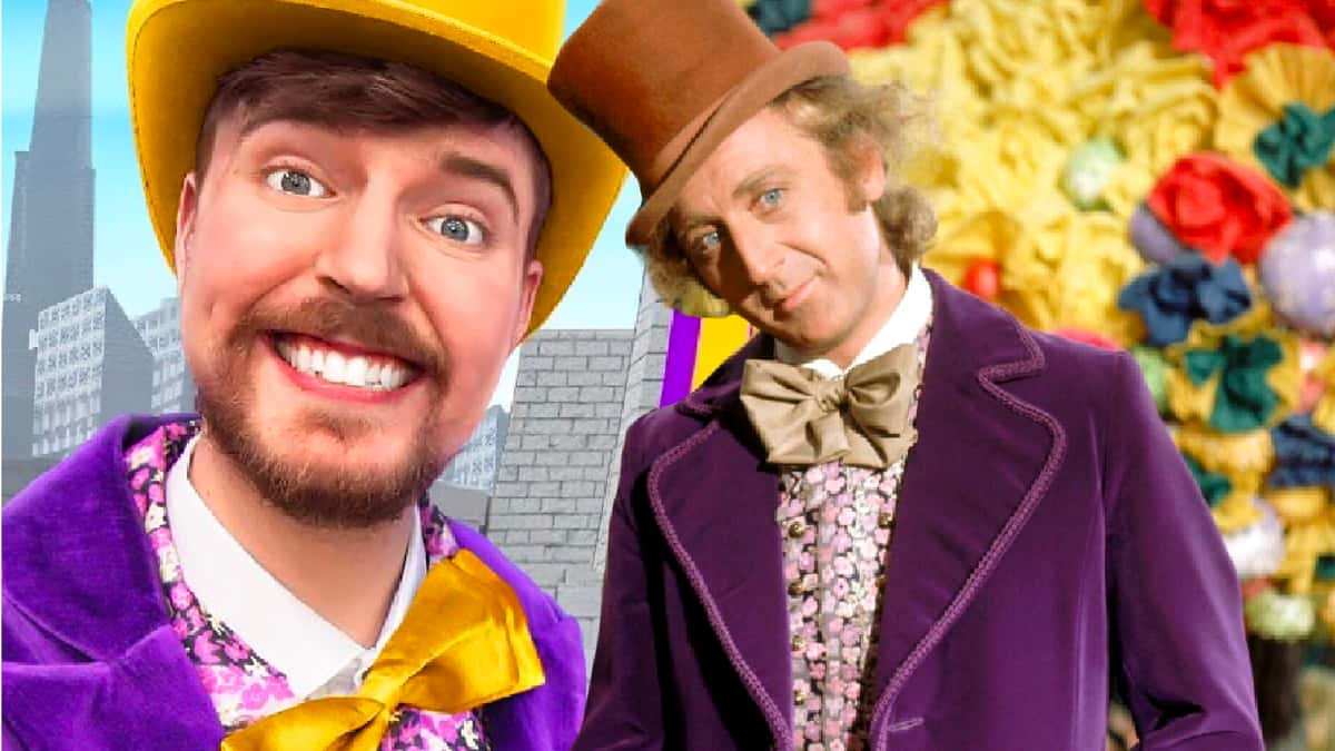 Mr Beast and Gene Wilder as Willy Wonka