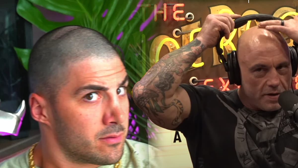 NICKMERCS gamer dent and Joe Rogan checking to see if he has one