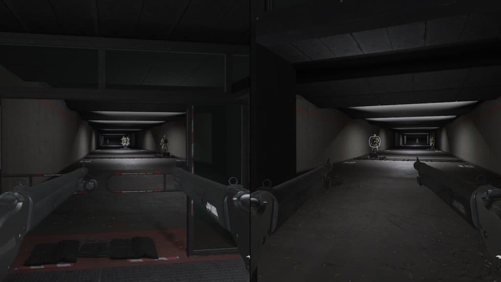 JAK Wardens range comparison in MW3 pre and post nerf.