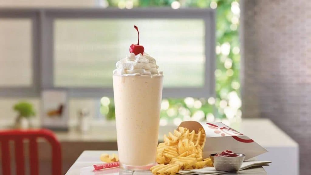 peach milkshake from chick-fil-a