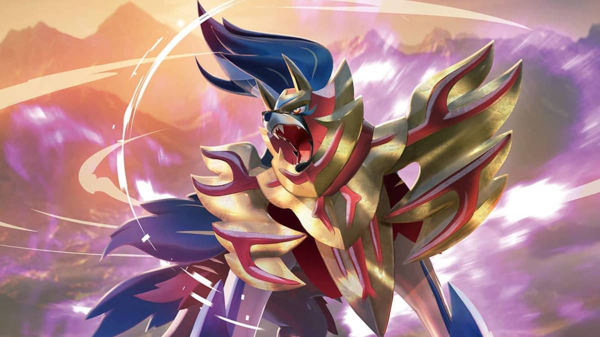 Pokemon TCG key art shows the Sword & Shield legendary Zamazenta