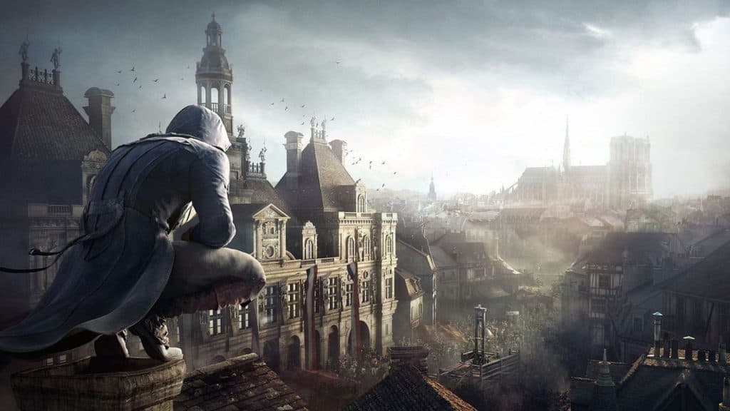 Assassin's Creed Unity looking over France