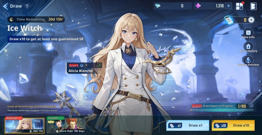 Alicia Blanche hunter character added in May 29 Solo Leveling: Arise update as new banner.