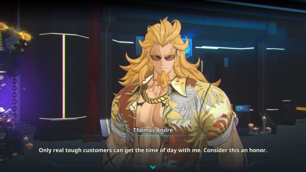 Thomas Andre in the in-game lobby in Solo Leveling: Arise as a tease for the next hunter banner.