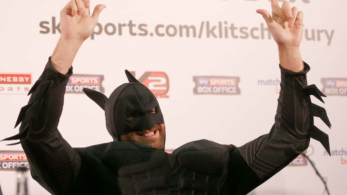 Tyson Fury dressed up as Batman prior to his world title fight with Wladimir Klitschko back in 2015