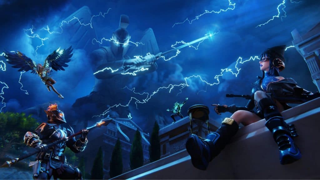 Mount Olympus with thunder in Fortnite