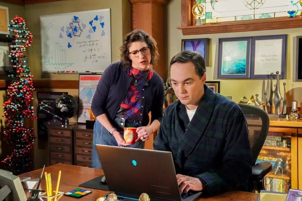 Sheldon and Amy in the Young Sheldon finale