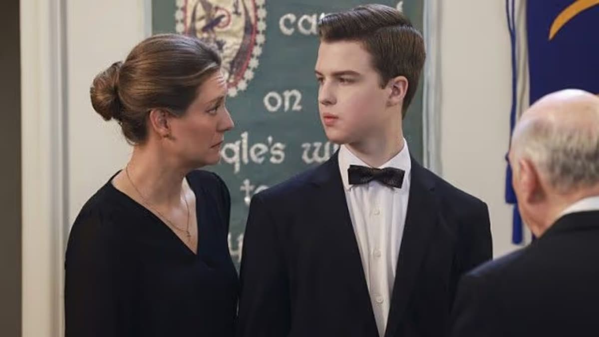 Sheldon and Mary at George's funeral