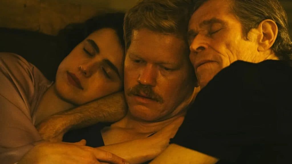 Jesse Plemons and Willem Dafoe in Kinds of Kindness