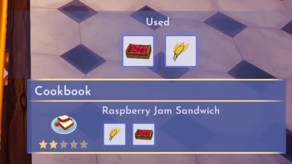 Disney Dreamlight Valley Raspberry Jam Sandwich