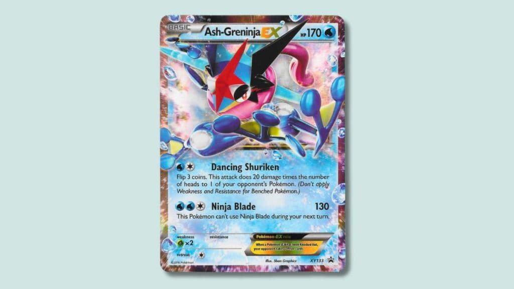 Ash Greninja EX Pokemon card.