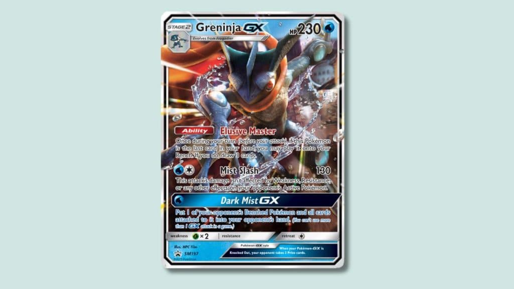 Greninja GX Pokemon card.