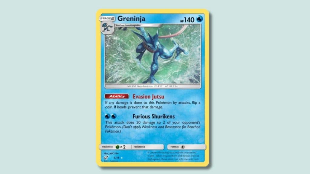 Greninja Water-type Pokemon card.