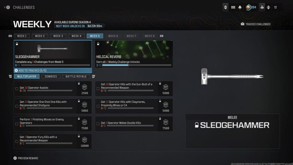 MW3 Sledgehammer unlock