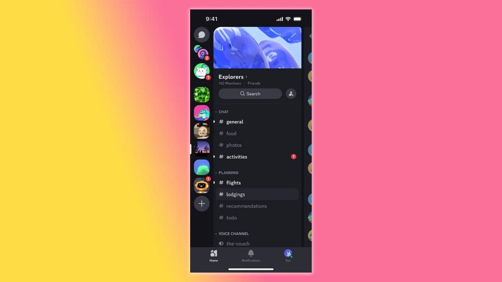 discord mobile message layout