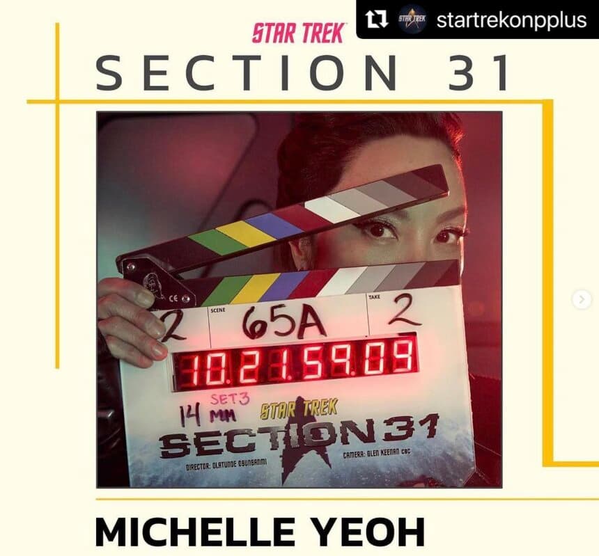 Michelle Yeoh on the set of Star Trek Section 31