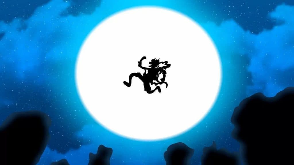 Luffy's silhouette in Gear 5
