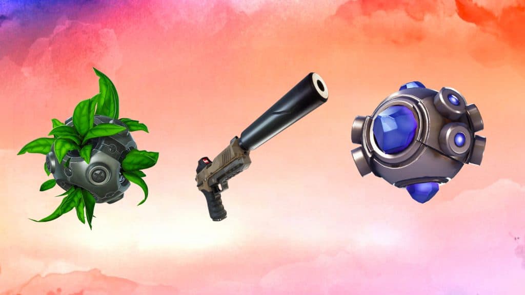 Fortnite unvaulted weapons and items returning to Chapter 6: Big Bush Grenade, Shockwave Grenade, and the Suppressed Pistol.