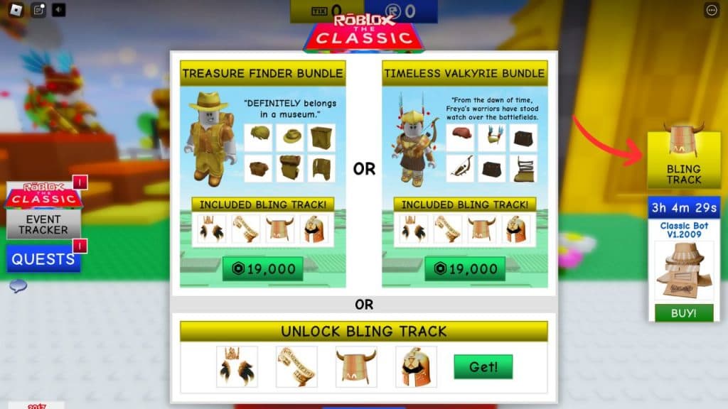 How to unlock Bling Track rewards in Roblox The Classic