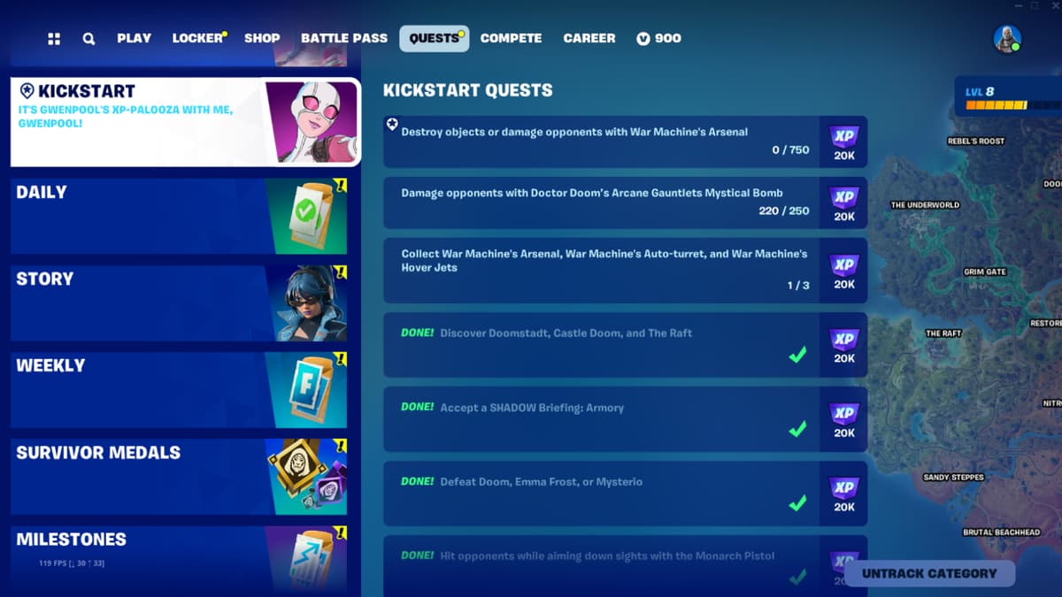 Fortnite Kickstart Quests