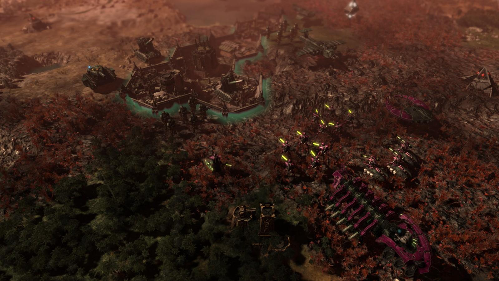 A battle rages in Warhammer 40K: Gladius