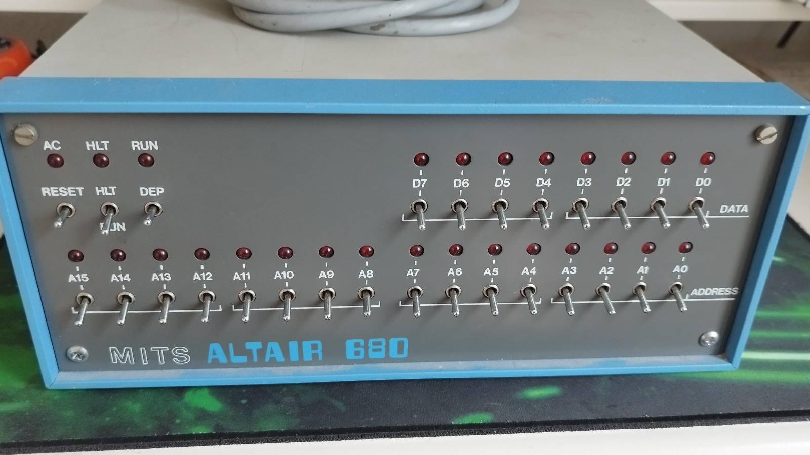 Front panel of Altair 680 vintage PC