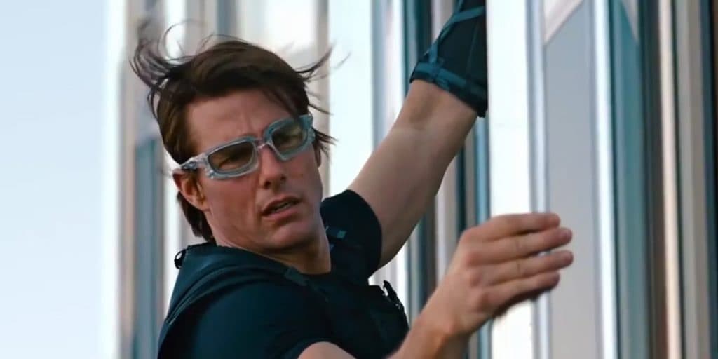 Tom Cruise as Ethan Hunt in Mission Impossible Ghost Protocol