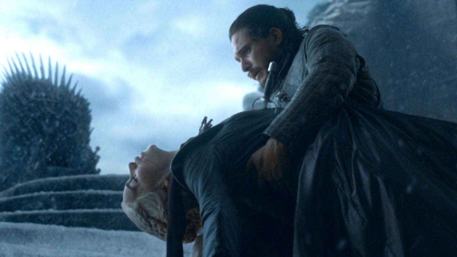 Kit Harrington and Emilia Clarke in Game of Thrones