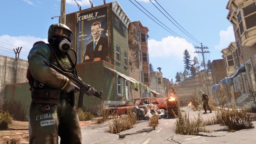 A player stands ready with a gun in Rust