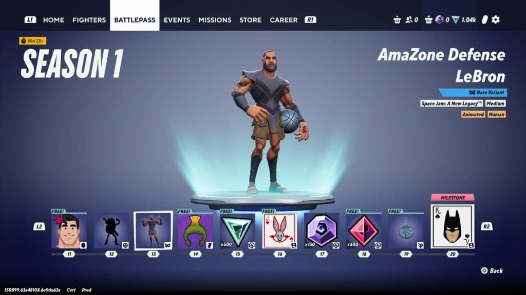 a variant of LeBron in Multiversus Season 1 Battlepass