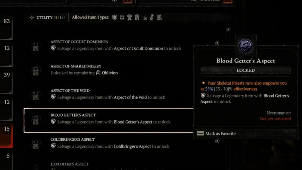 Diablo 4 Blood Getters Aspect