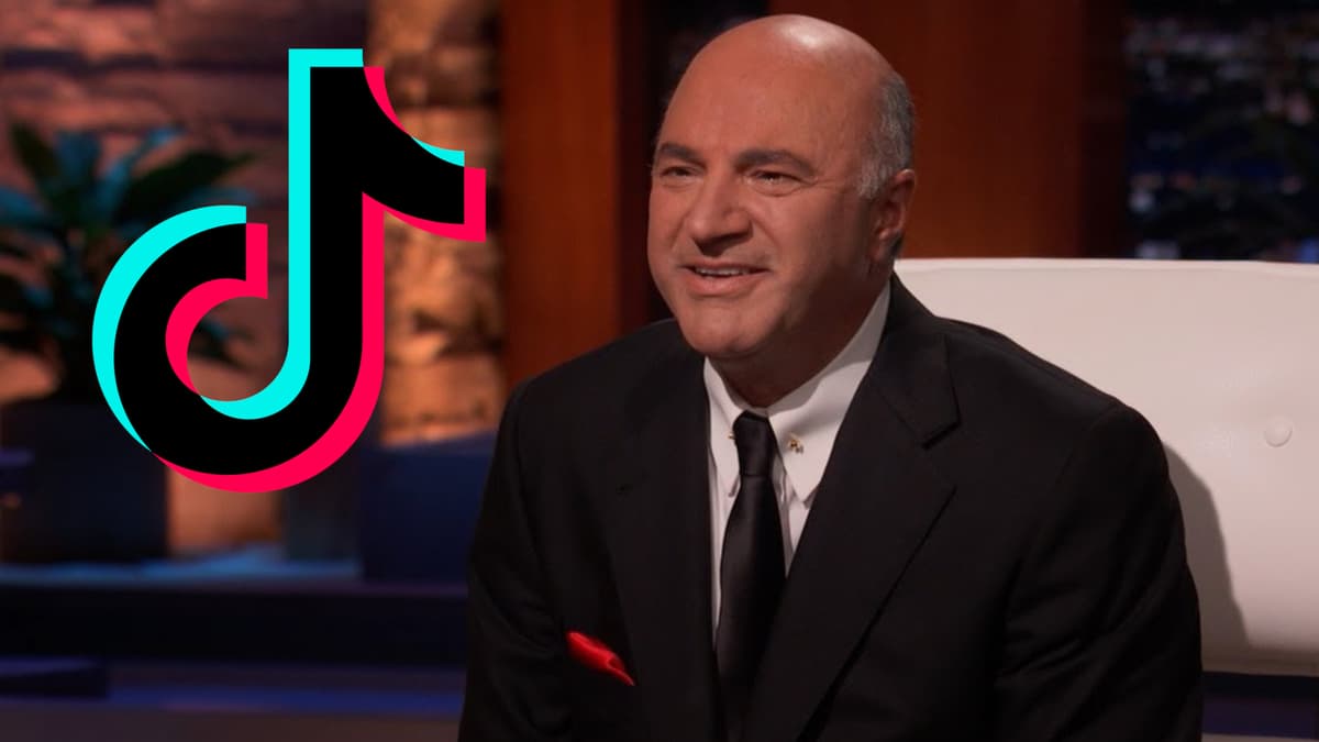 shark tank's kevin o'leary next to tiktok logo