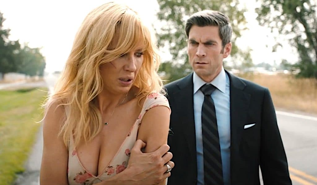 Kelly Reilly and Wes Bentley as Beth and Jamie Dutton in Yellowstone