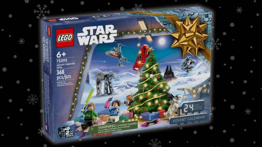 The LEGO Star Wars Advent Calendar 2024 on a snow background