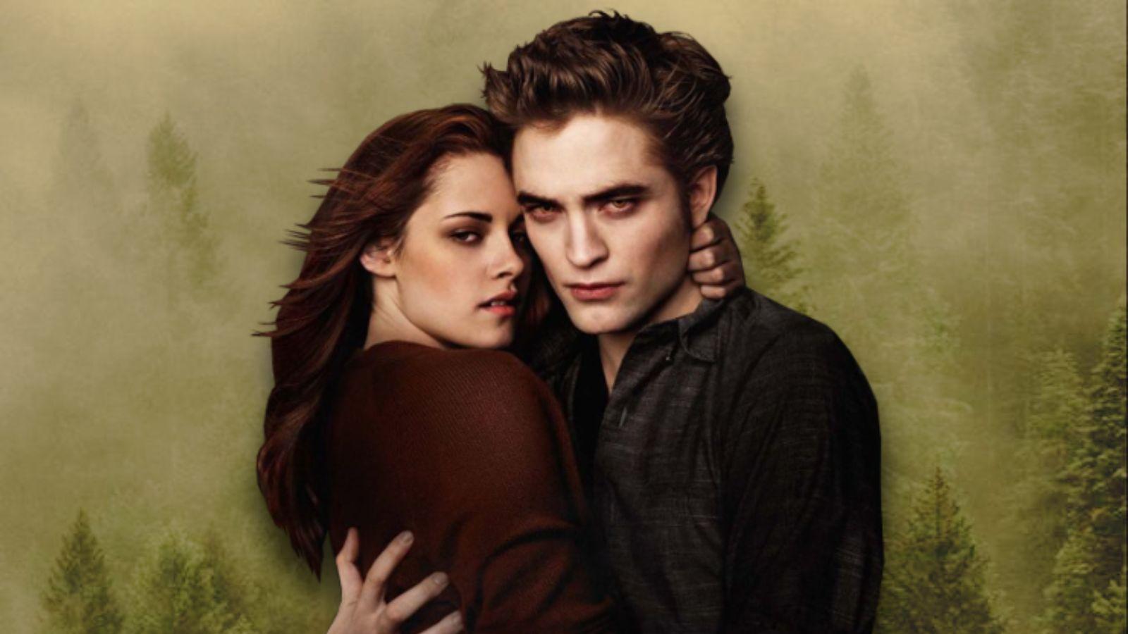Robert Pattinson and Kristen Stewart in Twilight.